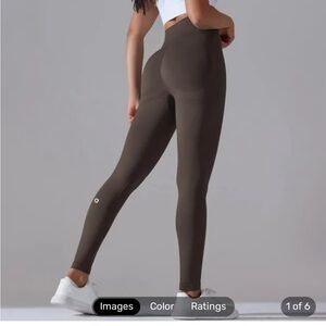 Brown High-Waisted Ankle-Length Leggings